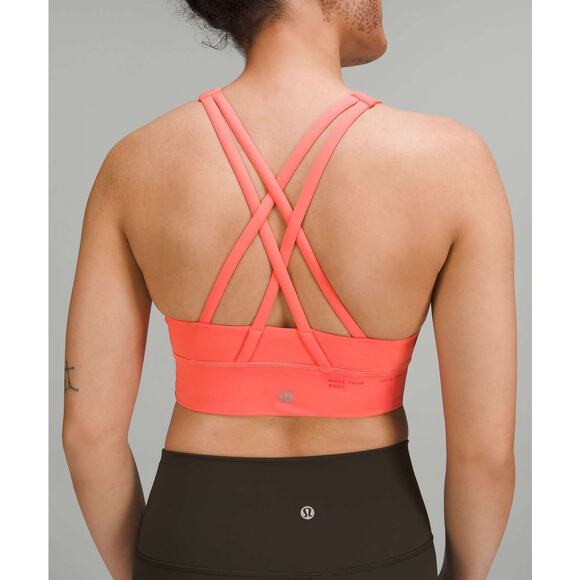 Lululemon Energy High-Neck Longline Bra *Medium Support Raspberry Cream 6 - Picture 2 of 7